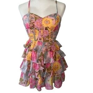 Floral Ruffle Party Dress
